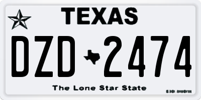 TX license plate DZD2474