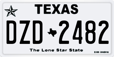 TX license plate DZD2482
