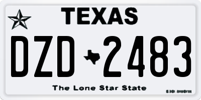 TX license plate DZD2483