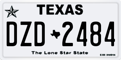 TX license plate DZD2484