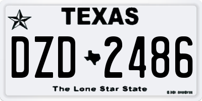TX license plate DZD2486