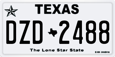 TX license plate DZD2488