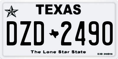 TX license plate DZD2490