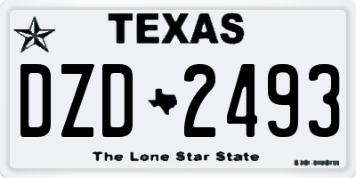 TX license plate DZD2493