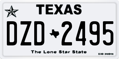 TX license plate DZD2495