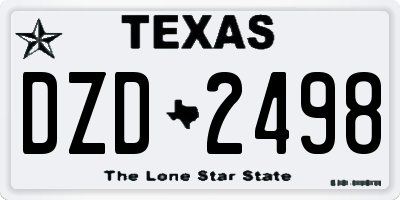 TX license plate DZD2498