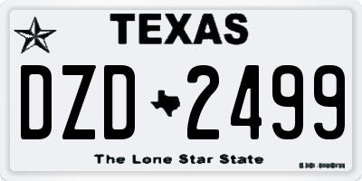 TX license plate DZD2499