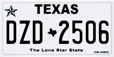 TX license plate DZD2506