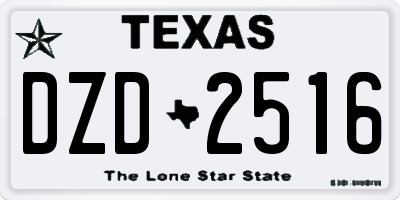 TX license plate DZD2516