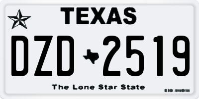 TX license plate DZD2519