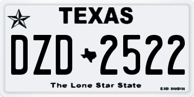 TX license plate DZD2522