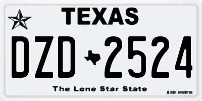 TX license plate DZD2524