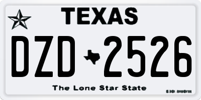 TX license plate DZD2526