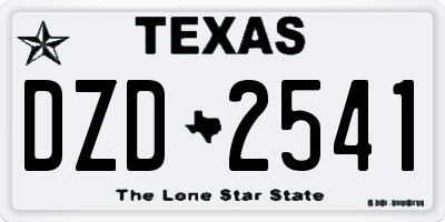 TX license plate DZD2541
