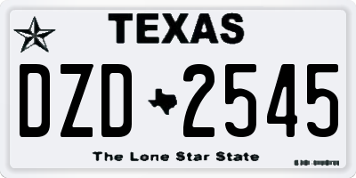 TX license plate DZD2545