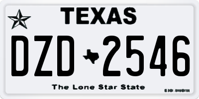 TX license plate DZD2546