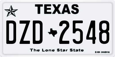 TX license plate DZD2548