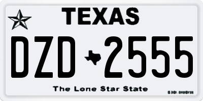 TX license plate DZD2555