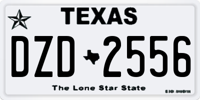 TX license plate DZD2556