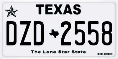 TX license plate DZD2558