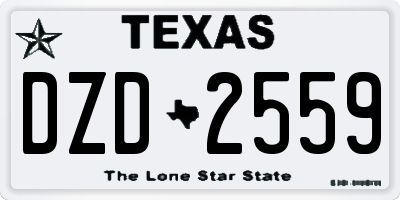 TX license plate DZD2559