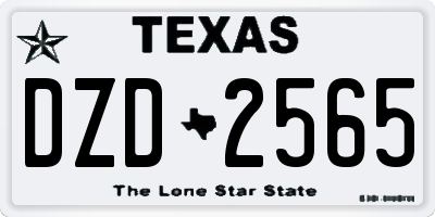 TX license plate DZD2565