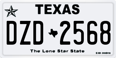 TX license plate DZD2568