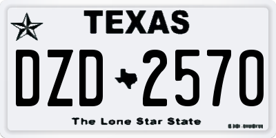 TX license plate DZD2570