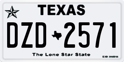 TX license plate DZD2571