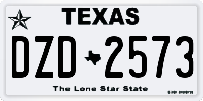 TX license plate DZD2573