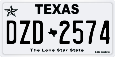 TX license plate DZD2574