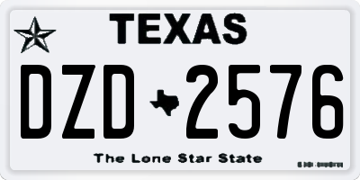 TX license plate DZD2576