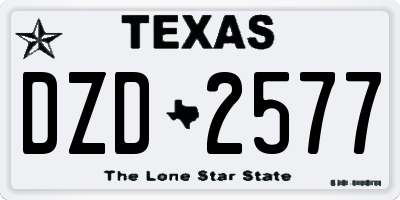 TX license plate DZD2577