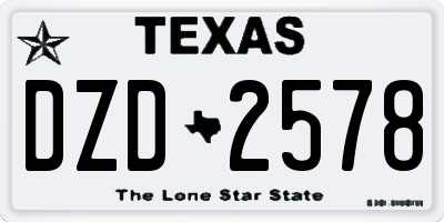 TX license plate DZD2578