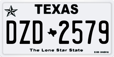TX license plate DZD2579