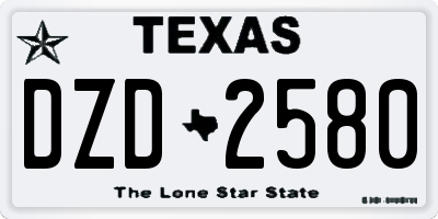 TX license plate DZD2580