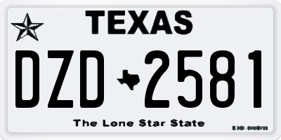 TX license plate DZD2581