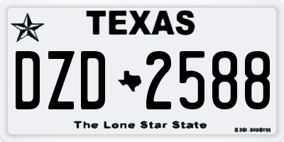 TX license plate DZD2588