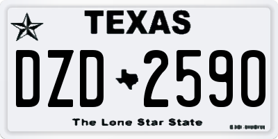 TX license plate DZD2590
