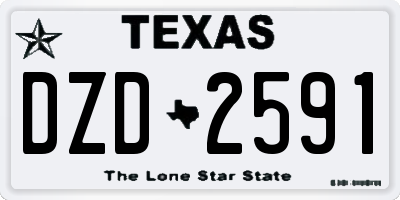 TX license plate DZD2591