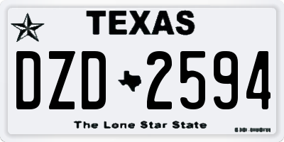 TX license plate DZD2594