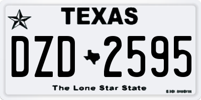 TX license plate DZD2595