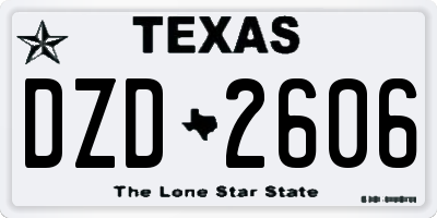 TX license plate DZD2606
