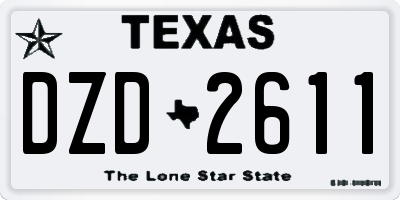 TX license plate DZD2611