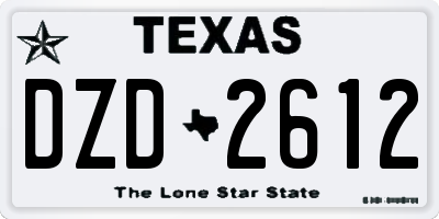 TX license plate DZD2612