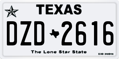 TX license plate DZD2616
