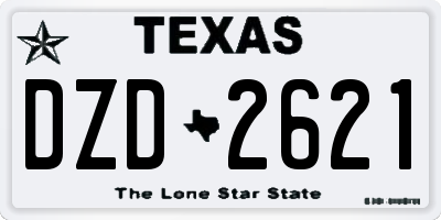 TX license plate DZD2621