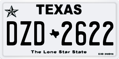 TX license plate DZD2622