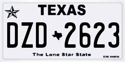 TX license plate DZD2623