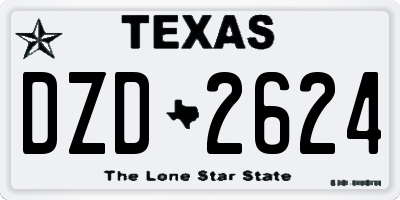 TX license plate DZD2624